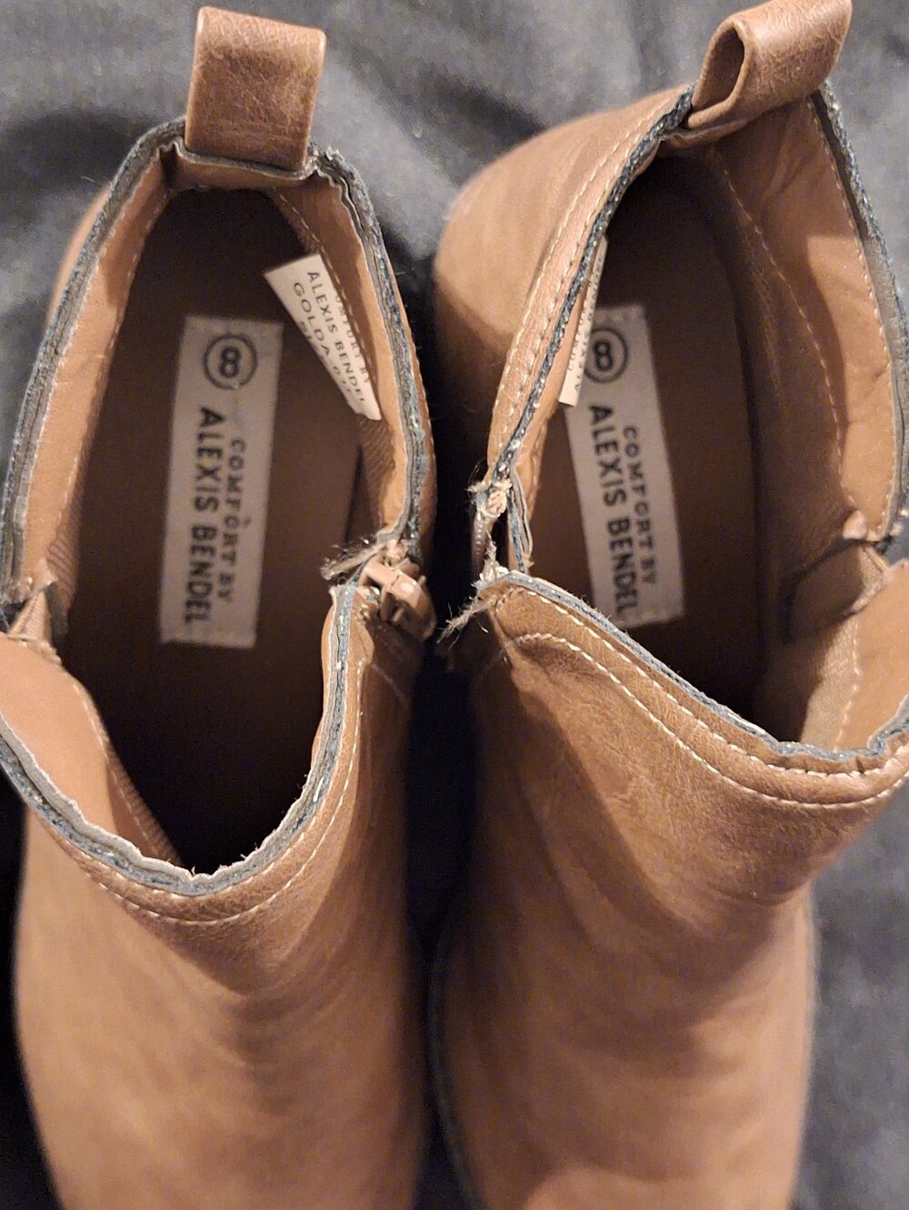 Alexis Bendel Tan Leather Ankle Boots